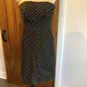 WHBM Striped Strapless Dress